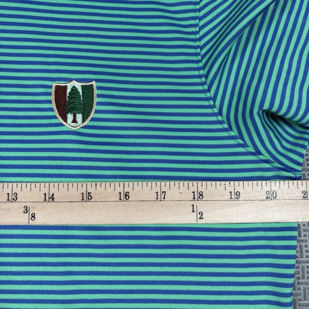 Holderness & Bourne Pine Valley Golf Maxwell Polo Shirt Men Green Stripe Top 100 - Picture 6 of 8